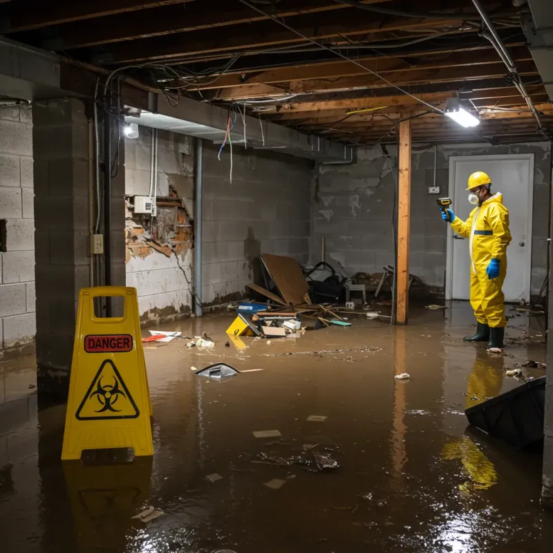 Flooded Basement Electrical Hazard in Lucas County, IA Property